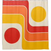 Mod 1970s Retro Style Geometric Design Duschvorhang (Vorderseite)