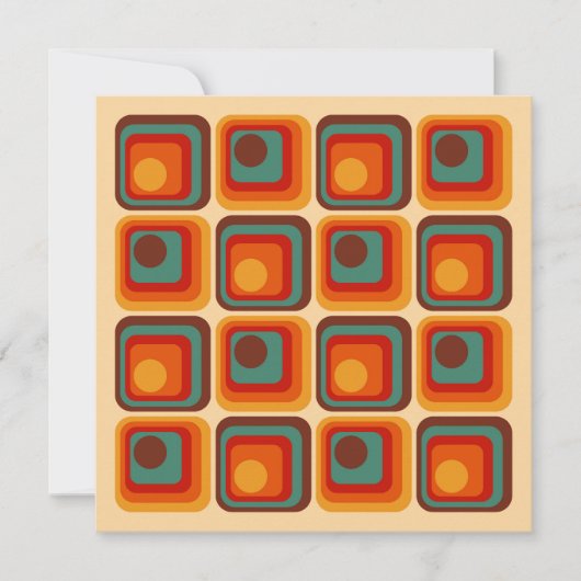 Mod 1970s Retro Style Geometric Design Einladung (Vorderseite)