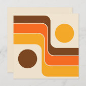 Mod 1970s Retro Style Geometric Design Einladung (Vorne/Hinten)