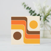Mod 1970s Retro Style Geometric Design Einladung (Stehend Vorderseite)