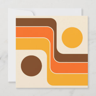 Mod 1970s Retro Style Geometric Design Einladung