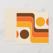 Mod 1970s Retro Style Geometric Design Einladung (Vorne/Hinten)