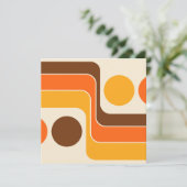 Mod 1970s Retro Style Geometric Design Einladung (Stehend Vorderseite)