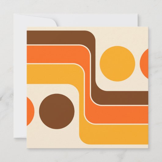Mod 1970s Retro Style Geometric Design Einladung (Vorderseite)