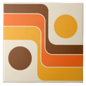 Mod 1970s Retro Style Geometric Design Fliese (Vorderseite)