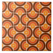 Mod 1970s Retro Style Geometric Design Fliese (Vorderseite)