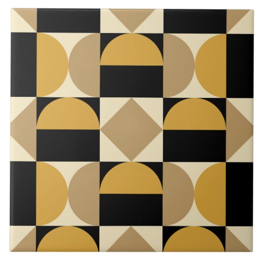 Mod 1970s Retro Style Geometric Design Fliese (Vorderseite)