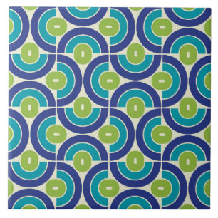 Mod 1970s Retro Style Geometric Design Fliese