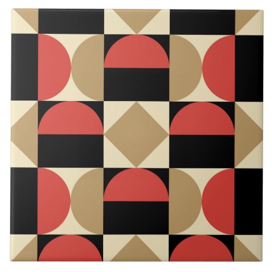 Mod 1970s Retro Style Geometric Design Fliese (Vorderseite)