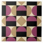 Mod 1970s Retro Style Geometric Design Fliese (Vorderseite)