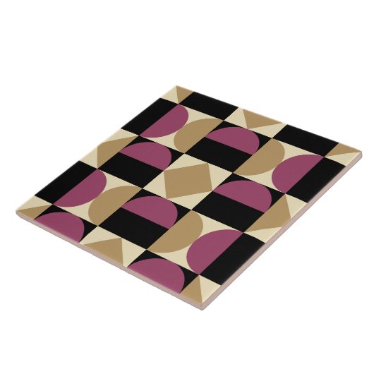 Mod 1970s Retro Style Geometric Design Fliese (Seite)