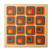 Mod 1970s Retro Style Geometric Design Fliese (Vorderseite)