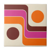 Mod 1970s Retro Style Geometric Design Fliese (Vorderseite)