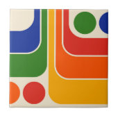 Mod 1970s Retro Style Geometric Design Fliese (Vorderseite)