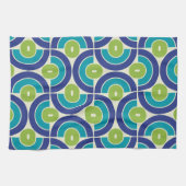Mod 1970s Retro Style Geometric Design Geschirrtuch (Horizontal)