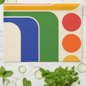 Mod 1970s Retro Style Geometric Design Geschirrtuch (Gefaltet)