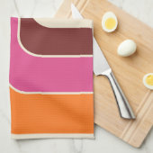 Mod 1970s Retro Style Geometric Design Geschirrtuch (Viertel Falte)