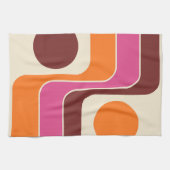 Mod 1970s Retro Style Geometric Design Geschirrtuch (Horizontal)