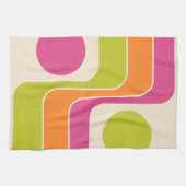 Mod 1970s Retro Style Geometric Design Geschirrtuch (Horizontal)