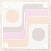 Mod 1970s Retro Style Geometric Design Glasuntersetzer (Rückseite)