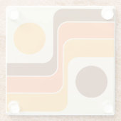 Mod 1970s Retro Style Geometric Design Glasuntersetzer (Rückseite)