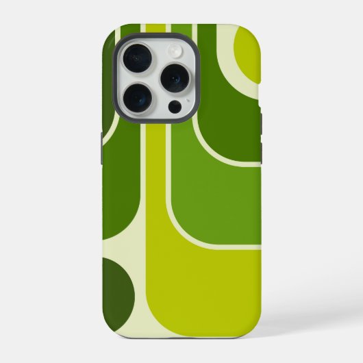 Mod 1970s Retro Style Geometric Design iPhone Hülle (Rückseite)