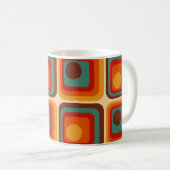 Mod 1970s Retro Style Geometric Design Kaffeetasse (VorderseiteRechts)