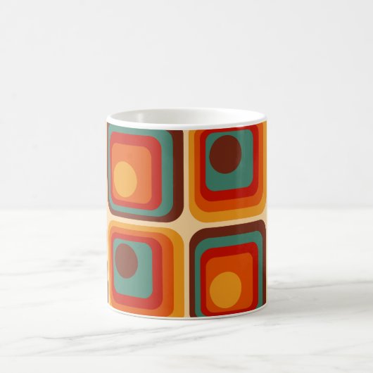Mod 1970s Retro Style Geometric Design Kaffeetasse (Mittel)