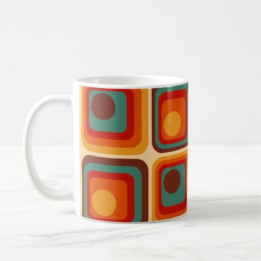 Mod 1970s Retro Style Geometric Design Kaffeetasse (Links)
