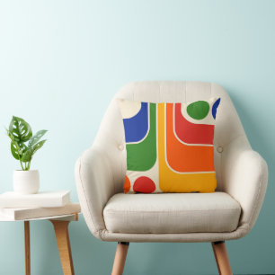 Mod 1970s Retro Style Geometric Design Kissen
