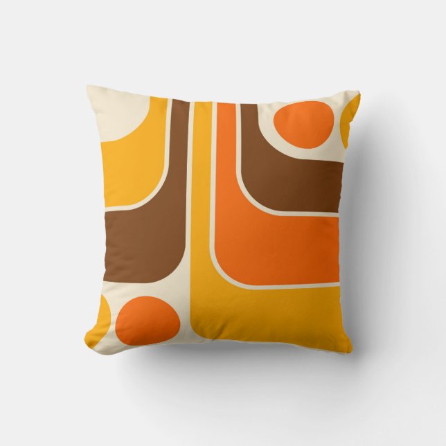 Mod 1970s Retro Style Geometric Design Kissen (Vorderseite)
