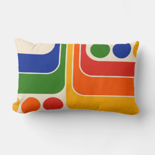 Mod 1970s Retro Style Geometric Design Lendenkissen