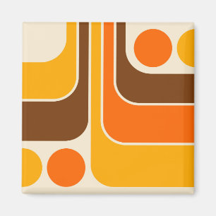 Mod 1970s Retro Style Geometric Design Magnet
