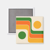 Mod 1970s Retro Style Geometric Design Magnet (Vorderseite/Rückseite)