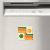 Mod 1970s Retro Style Geometric Design Magnet (In Situ (Geschirrspüler))