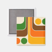 Mod 1970s Retro Style Geometric Design Magnet (Vorderseite/Rückseite)