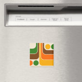 Mod 1970s Retro Style Geometric Design Magnet (In Situ (Geschirrspüler))