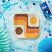 Mod 1970s Retro Style Geometric Design Pappteller (Party)