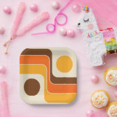 Mod 1970s Retro Style Geometric Design Pappteller (Party)