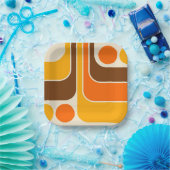 Mod 1970s Retro Style Geometric Design Pappteller (Party)