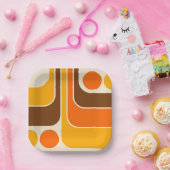 Mod 1970s Retro Style Geometric Design Pappteller (Party)