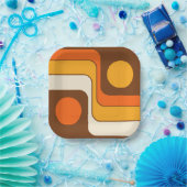 Mod 1970s Retro Style Geometric Design Pappteller (Party)