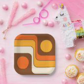 Mod 1970s Retro Style Geometric Design Pappteller (Party)