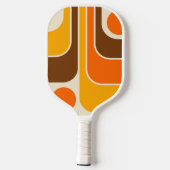 Mod 1970s Retro Style Geometric Design Pickleball Schläger (Rückseite)