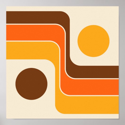 Mod 1970s Retro Style Geometric Design Poster (Vorne)