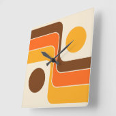 Mod 1970s Retro Style Geometric Design Quadratische Wanduhr (Winkel)