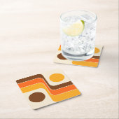 Mod 1970s Retro Style Geometric Design Rechteckiger Pappuntersetzer (Vor Ort)