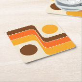 Mod 1970s Retro Style Geometric Design Rechteckiger Pappuntersetzer (angewinkelt)