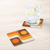 Mod 1970s Retro Style Geometric Design Rechteckiger Pappuntersetzer (Vor Ort)