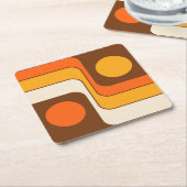 Mod 1970s Retro Style Geometric Design Rechteckiger Pappuntersetzer (angewinkelt)